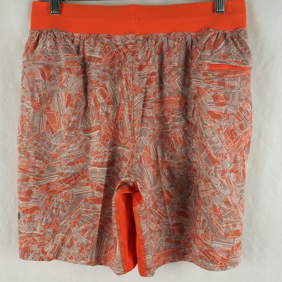 Lululemon Men's T.H.E. Short Linerless 7" Inseam Classic Stretch Orange Coral - Picture 7 of 16
